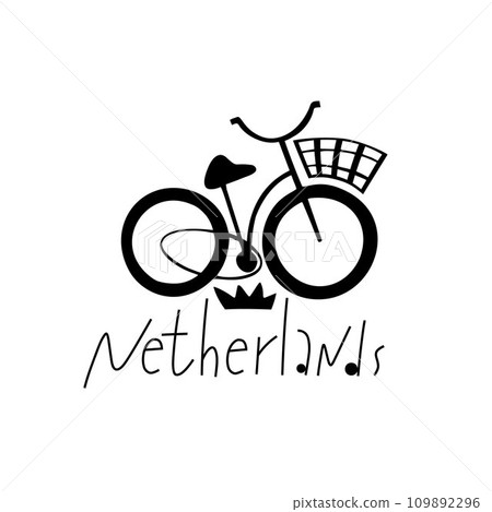 Vector Hand Drawn Netherlands Label. Travel Europe Illustration. Hand Written Lettering Illustration. Holland Symbol Logo 109892296