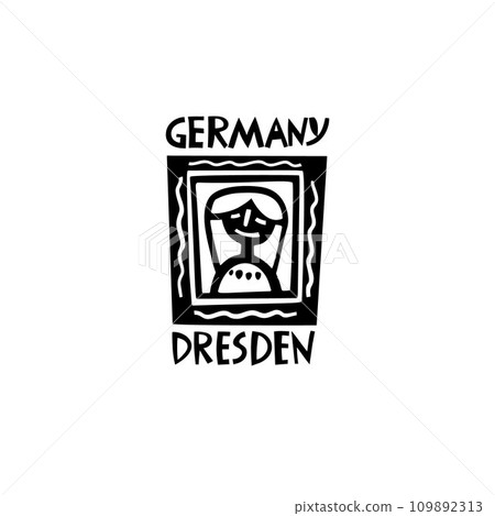 Vector Hand Drawn Germany Label. Travel Europe Illustration. Hand Written Lettering Illustration. Germany Symbol Logo 109892313