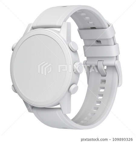 Clay render of men sport watch isolated on white background - 3D illustration 109893326