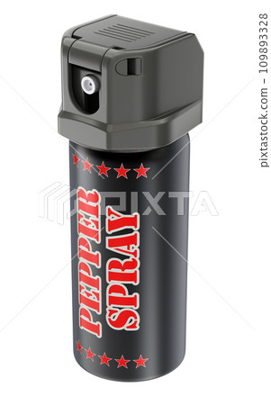 Pepper spray bottle can isolated on white background - 3D illustration Pepper spray bottle can isolated on white background - 3D illustration 109893328