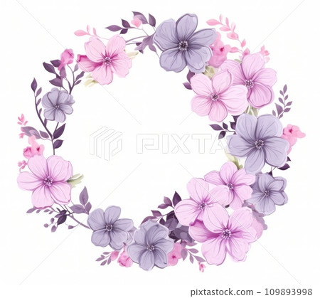 frame with pink flowers flower frame with pink flowers flower 109893998