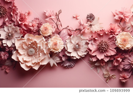 pink flower bouquet on a pink background pink flower bouquet on a pink background 109893999