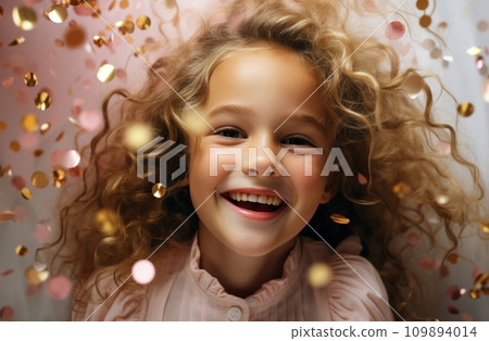 happy girl in gold 109894014