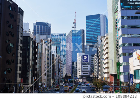 Tokyo, Shibuya, streetscape around Shibuya Station (Aoyama Street) Tokyo, Shibuya, streetscape around Shibuya Station (Aoyama Street) 109894218