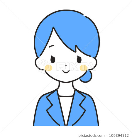 Blue | Smiling woman illustration | Suit 109894512
