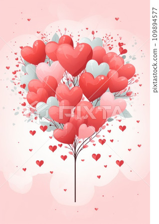 cute valentine's day poster template 109894577