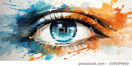 india flag flying on the watercolor background 109894660