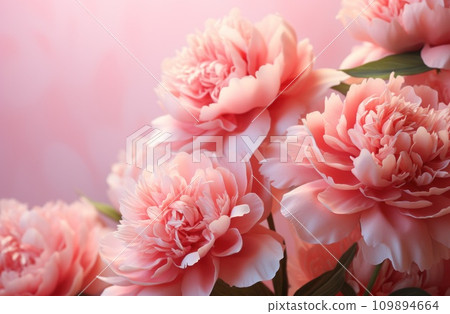 pink peonies on a pink background 109894664
