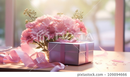 pink flower bouquet on a pink background pink flower bouquet on a pink background 109894666