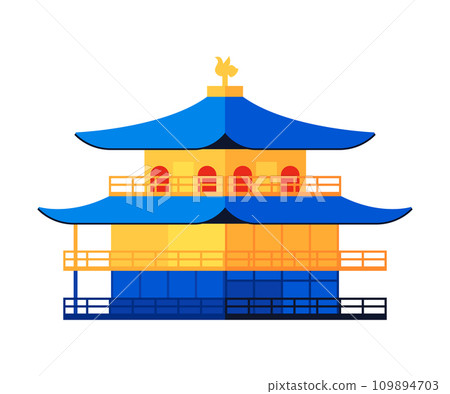 Kinkakuji Temple - modern flat design style single isolated image 109894703