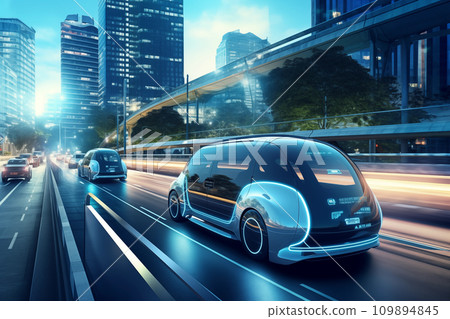 未來汽車在城市中奔跑 未來汽車在城市中奔跑 109894845