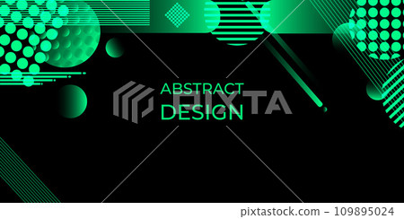 Black with bright lines and shapes background for posters, stories, product advertisements, booklets, flyers 109895024