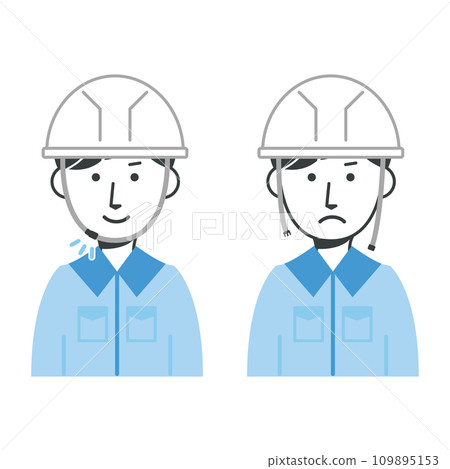Good and bad examples of how to wear a helmet 109895153