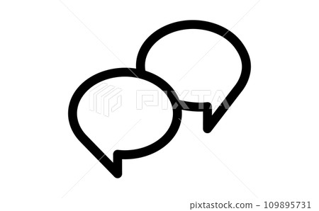 兩個圓形語音氣泡訊息的線條畫圖標 兩個圓形語音氣泡訊息的線條畫圖標 109895731