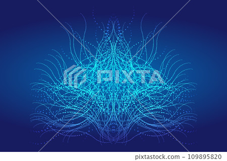 Three-dimensional abstract particle lines graphic technology vector poster background 109895820