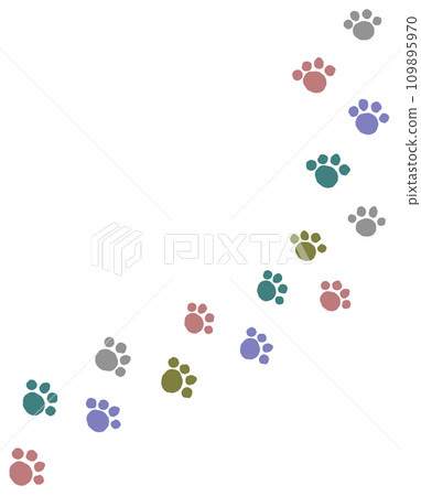 Cute paw illustrations of pet dogs and cats Cute paw illustrations of pet dogs and cats 109895970