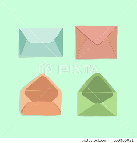 Vector set of open and closed envelopes. Vector set of open and closed envelopes. 109896051