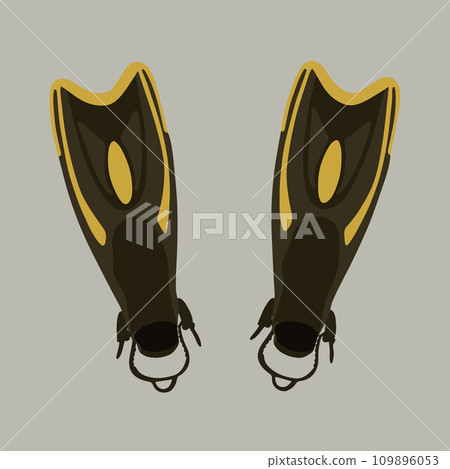 Vector isolated illustration of fins for swimming. Vector isolated illustration of fins for swimming. 109896053