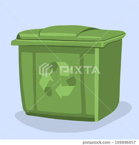 Vector isolated illustration of trash can with recycling sign. Vector isolated illustration of trash can with recycling sign. 109896057