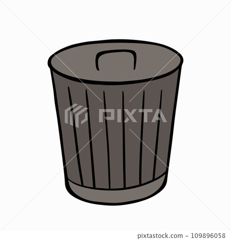 Vector isolated illustration of a trash can. Trash can icon. Vector isolated illustration of a trash can. Trash can icon. 109896058