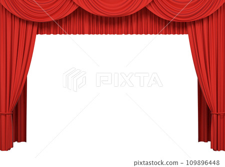 Luxury stage or windows curtains, realistic 3D illustration 109896448