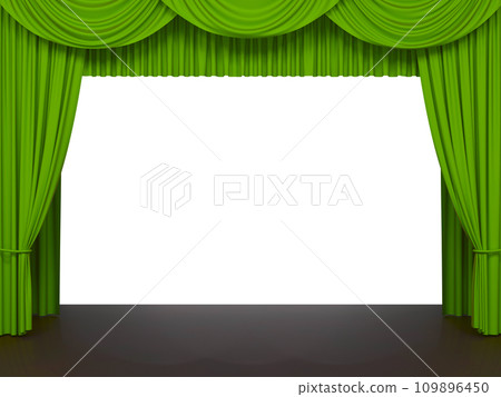 Luxury stage or windows curtains, realistic 3D illustration 109896450