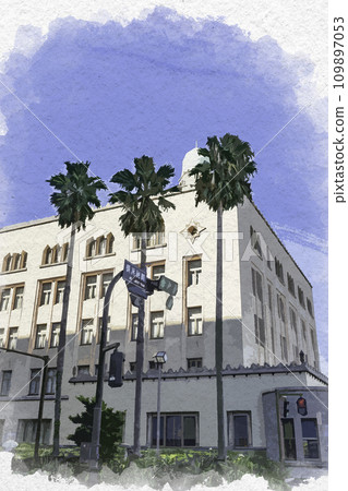 Watercolor style Yokohama Minatomirai Yokohama Customs Yokohama City, Kanagawa Prefecture Watercolor style Yokohama Minatomirai Yokohama Customs Yokohama City, Kanagawa Prefecture 109897053