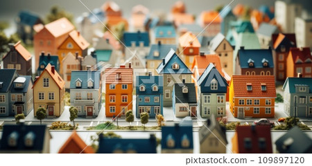miniature houses in a small town miniature houses in a small town 109897120