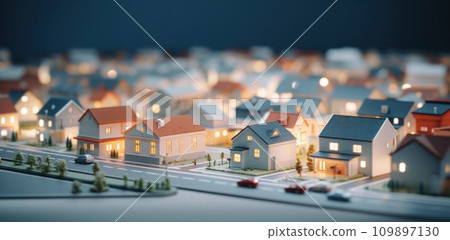 miniature houses in a small town miniature houses in a small town 109897130