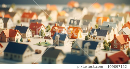 miniature houses in a small town miniature houses in a small town 109897132