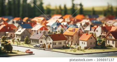 miniature houses in a small town miniature houses in a small town 109897137