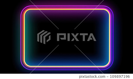 neon frame on a black background 109897196