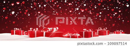 valentine's day presents falling down from the sky and falling on white valentine's day presents falling down from the sky and falling on white 109897514
