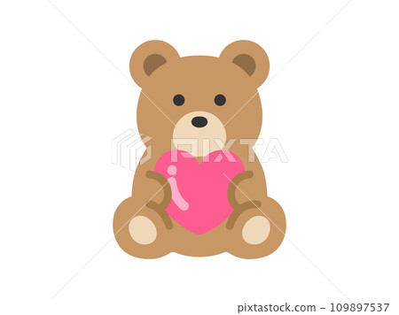 Illustration of a stuffed bear icon with a heart Illustration of a stuffed bear icon with a heart 109897537