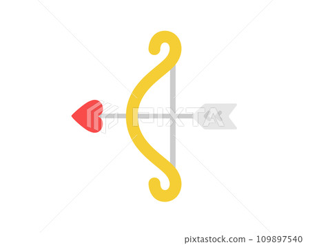 Illustration of cupid bow and arrow icon 109897540