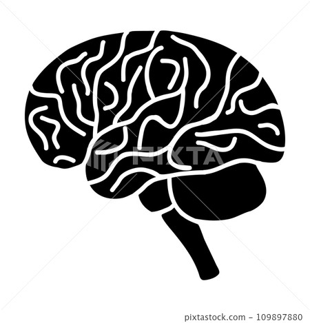 Doodle Brain Icon, hand drawn with thin black line Doodle Brain Icon, hand drawn with thin black line 109897880