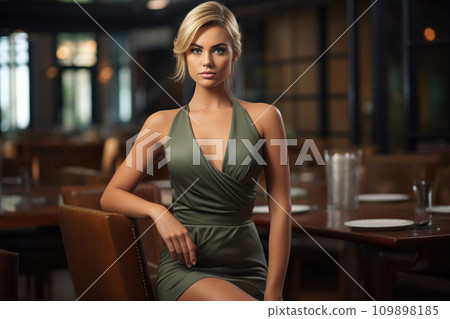Graceful Blonde in Corporate Ambiance 109898185