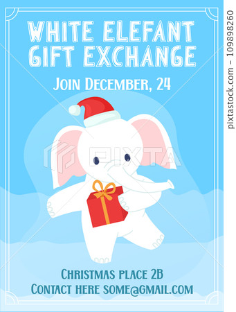 White elephant gift exchange christmas Royalty Free Vector