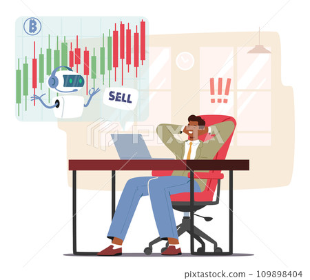 Man Navigates The Complexities Of Trading, Leveraging His Artificial Intelligence Assistant To Analyze Market Trends 109898404