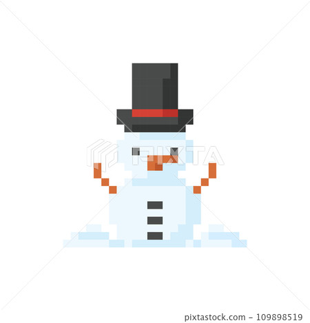 Snowman, icon in 8 bit style Snowman, icon in 8 bit style 109898519