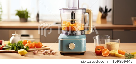 a food processor in a kitchen is taking carrots a food processor in a kitchen is taking carrots 109899443