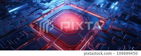 a computer chip on top of a circuit board 109899450