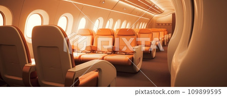an airplane with seats facing outward an airplane with seats facing outward 109899595