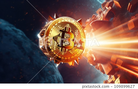 bitcoin flying rocket, no copyright required 109899627
