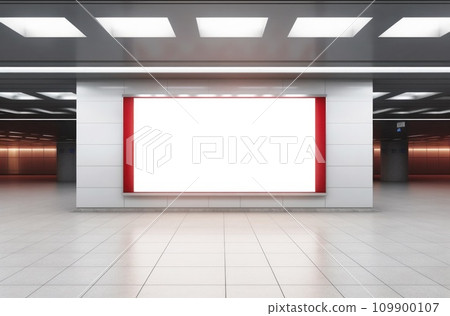 large billboards at the entrance of a public building 109900107