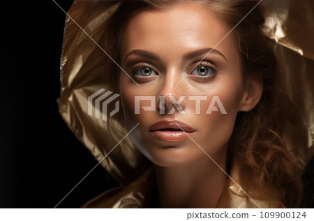 a woman wearing makeup for a job a woman wearing makeup for a job 109900124