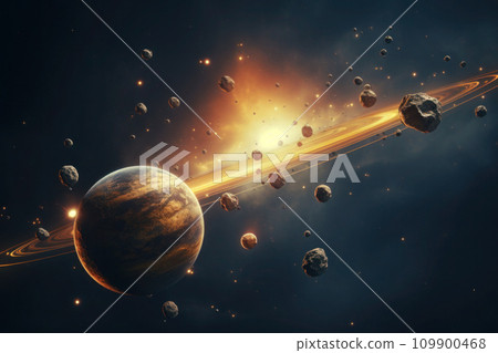 Solar system planets in space. Generative AI 109900468