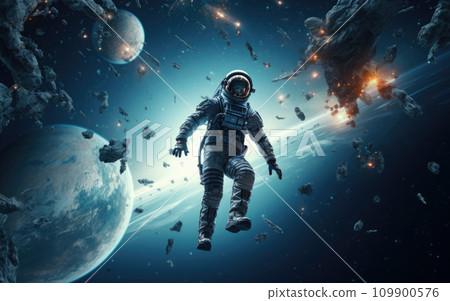 Astronaut in outer space 109900576