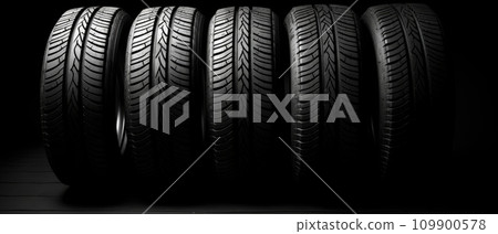 Close up tyre profile car tires Close up tyre profile car tires 109900578