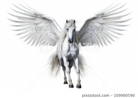 statue of the winged horse Pegasus on a white background statue of the winged horse Pegasus on a white background 109900590